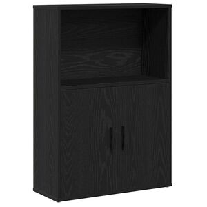 vidaXL B&uuml;cherregal Schwarz Eichen-Optik 60x24x85 cm Holzwerkstoff