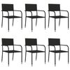 vidaXL 7-tlg. Garten-Essgruppe Schwarz Poly Rattan und Stahl