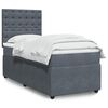 vidaXL Boxspringbett mit Matratze Dunkelgrau 100x200 cm Samt