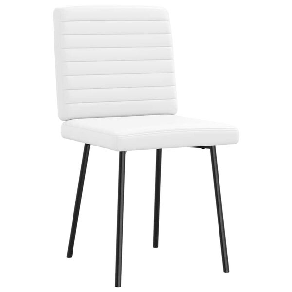 vidaXL Esszimmerst&uuml;hle 2 Stk. Wei&szlig; Kunstleder