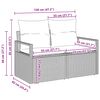 vidaXL Gartensofa-set mit Kissen mit Speicher 7 pcs Beige Poly Rattan