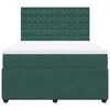vidaXL Boxspringbett mit Matratze Dunkelgr&uuml;n 140x200 cm Samt