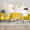 vidaXL Sofagarnituren mit Kissen 3 pcs Gelb 115 x 56 x 80 cm Sperrholz