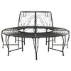 vidaXL Baumbank 8-Sitzanzahl &Oslash; 160 x 89 cm Stahl Schwarz Rund