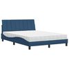 vidaXL Bett mit Matratze "Hanko" Blau 140x190 cm Stoff