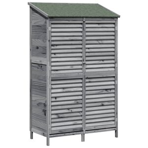 vidaXL Gartenschuppen Grau 106 x 56 x 176,5 cm Massivholz aus Fichte