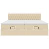 vidaXL Ottoman-Bett mit Matratzen & LEDs Creme 160x200 cm Stoff
