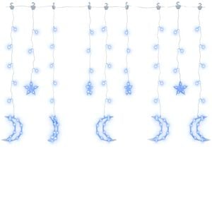 vidaXL Lichterketten Stern und Mond Fernbedienung 138 LED Blau