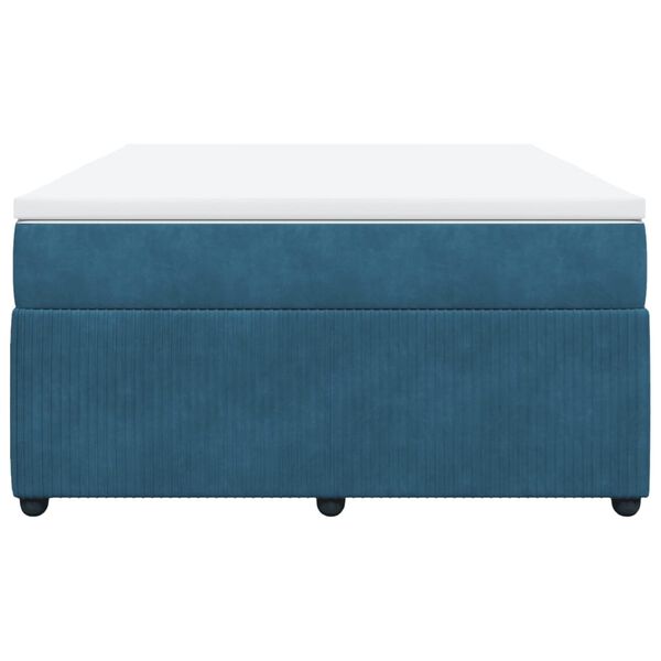 vidaXL Boxspringbett mit Matratze Dunkelblau 140x200 cm Samt