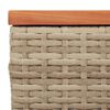 vidaXL Garten-Beistelltische 2 Stk. Beige 55x34x37 cm Poly Rattan Holz