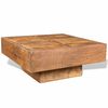 vidaXL Couchtisch Braun Quadratisch Massivholz Mango