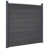 vidaXL Zaunelement-Set Grau 353x186 cm WPC