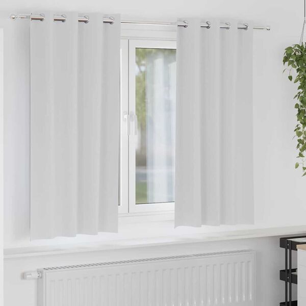vidaXL Verdunkelungs-Vorh&auml;nge mit Ringen 2 pcs Helles Grau
