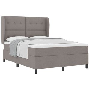 vidaXL Boxspringbett mit Kopfteil Taupe 160 x 200 cm Stoff