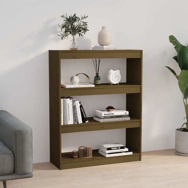 vidaXL B&uuml;cherregal/Raumteiler Honigbraun 80x30x103,5 cm Kiefernholz