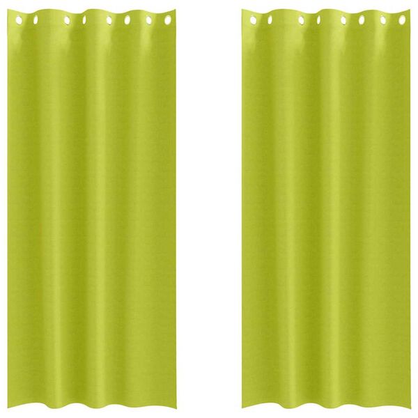 vidaXL Verdunkelungs-Vorhänge mit Ringen 2 pcs Grün 245 x 140 cm
