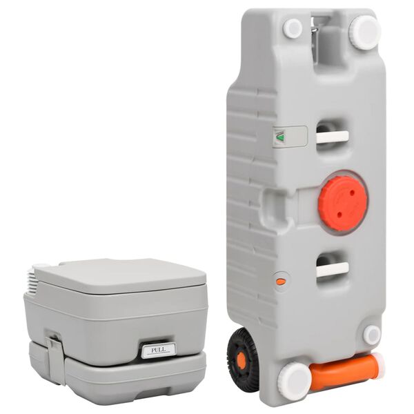 vidaXL Tragbare Camping-Toilette mit Wasserbeh&auml;lter