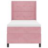 vidaXL Boxspringbett mit Matratze mit LED Rosa 90 x 200 cm Samt