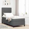 vidaXL Boxspringbett mit Matratze mit LED Dunkelgrau 90 x 200 cm Stoff