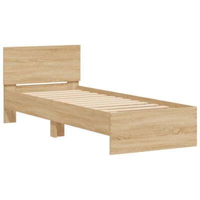 vidaXL Bettgestell mit Kopfteil Sonoma-Eiche 90x200 cm Holzwerkstoff