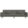 vidaXL Schlafsofa 2-Sitzer mit 2 Kissen & Hocker Dunkelgrau Samt