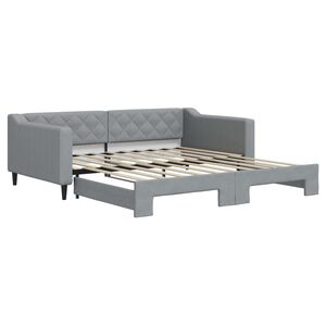 vidaXL Tagesbett Ausziehbar Hellgrau 100x190 cm Stoff