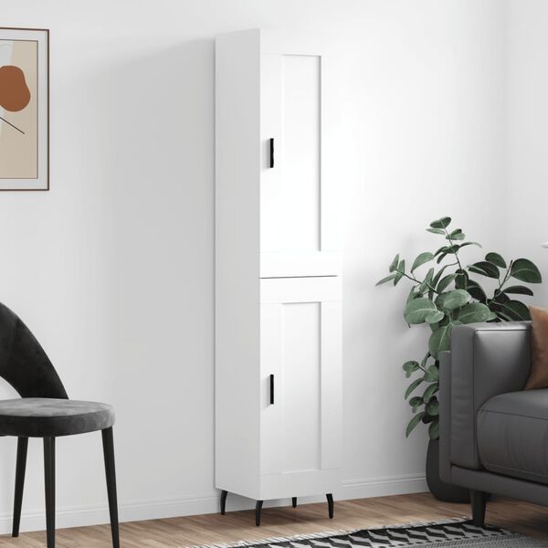 vidaXL Highboard Wei&szlig; 34,5x34x180 cm Holzwerkstoff