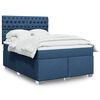 vidaXL Boxspringbett mit Matratze Blau 160x200 cm Stoff
