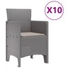 vidaXL Garten Essgruppe mit Kissen 11 pcs Hellgrau Poly Rattan