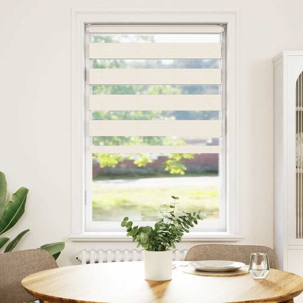 vidaXL Doppelrollo Marmorbeige 80x100 cm Stoffbreite 75,9 cm Polyester