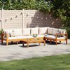 vidaXL 5-tlg. Garten-Sofagarnitur mit Kissen Massivholz Akazie