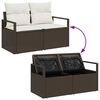 vidaXL Garten-Sofa-Set mit Kissen mit Speicher 7 pcs Braun Poly Rattan