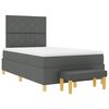 vidaXL Boxspringbett mit Matratze Dunkelgrau 120 x 190 cm Stoff