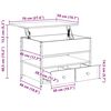 vidaXL Couchtisch Braun Eichen-Optik 70x50x50 cm Holzwerkstoff Metall