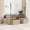 vidaXL Garten-Sofa-Set mit Kissen mit Kissen 5 pcs Beige und Grau