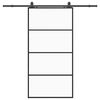vidaXL Schiebet&uuml;r mit Beschlag Schwarz 102,5x205 cm ESG-Glas