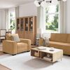 vidaXL 3-tlg. Sofagarnitur mit Kissen Braun Samt