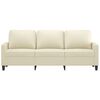 vidaXL 3-Sitzer-Sofa Creme 180 cm Kunstleder