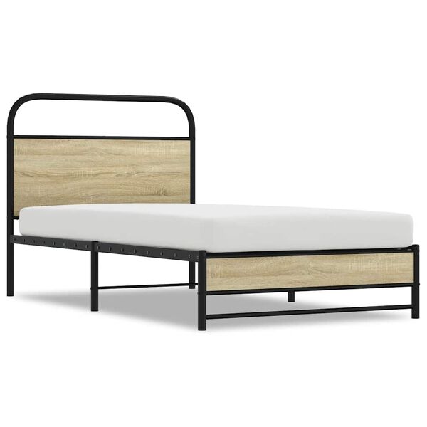 vidaXL Bettgestell ohne Matratze 90x190 cm Sonoma-Eiche Holzwerkstoff