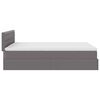 vidaXL Ottoman-Bett mit Matratze Grau 140x190 cm Kunstleder