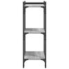 vidaXL B&uuml;cherregal 3 B&ouml;den Grau Sonoma 60x30x86 cm Holzwerkstoff