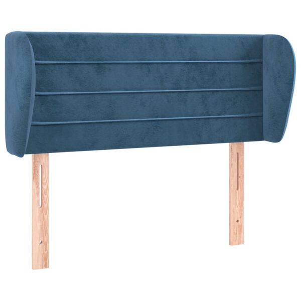 vidaXL Kopfteil mit Ohren Dunkelblau 83x23x78/88 cm Samt