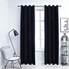 vidaXL Verdunkelungsvorh&auml;nge mit &Ouml;sen 2 Stk. Samt Schwarz 140x245 cm