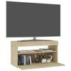vidaXL TV-Schrank mit LED-Leuchten Sonoma-Eiche 75x35x40 cm