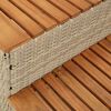vidaXL Whirlpooltreppe Beige 50x50x50,5 cm Poly Rattan Akazie Massiv