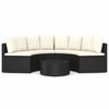 vidaXL 5-tlg. Garten-Sofagarnitur mit Auflagen Poly Rattan Schwarz