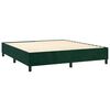 vidaXL Boxspringbett mit Matratze & LED Dunkelgr&uuml;n 180x200 cm Samt
