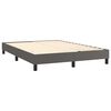 vidaXL Boxspringbett mit Matratze & LED Grau 140x190 cm Kunstleder