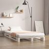 vidaXL Palettenbett Wei&szlig; 75x190 cm Massivholz Kiefer