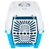 vidaXL Transportbox f&uuml;r Haustiere Wei&szlig; Blau 55x36x36 cm Polypropylen